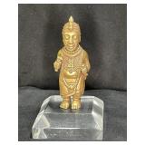 Benin Court Dwarf Bronze Figure on Base