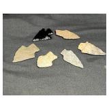 6 Obsidian & other Stone Arrowheads