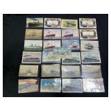 22 Vintage Ships & Planes Post Cards