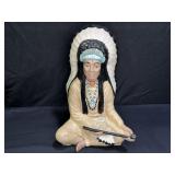 Vintage Ceramic  Indian Chied Marked Cherokee NC