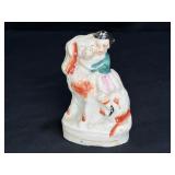 Antique Staffordshire England Pottery Child & Dog