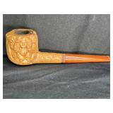 Carved Meerschaum Billiard Estate Straight Pipe