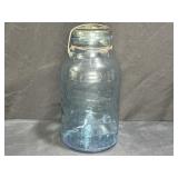 Antique Imperfect Aqua Blue Half Gal. Atlas Jar