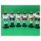 6 VTG Wooden Nutcracke Soldier Christmas Ornaments