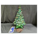 Vtg handcrafted illuminated ceramic Christmas Tree