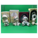 4 Precious Moments Christmas Ornaments