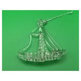 Vintage Hand-Blown Spun Glass Sailing Ship