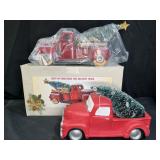 2 Tabletop Display Red Truck Christmas Decoration
