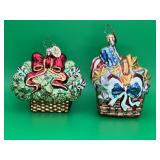 Christopher Radko Holly Basket & Patriotic Basket