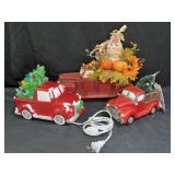 3 Piece Vintage Trucks with Holiday Decorations