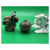 2 Owl Christmas Ornaments &  Fabergï¿½-inspired Egg