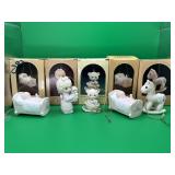 5 Vtg Precious Moments Christmas Ornaments