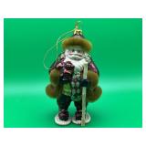 Hand-painted blown glass Santa Oornament