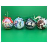 4 Christmas Ball Ornaments