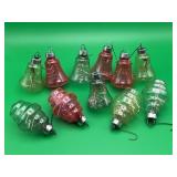 11 mid-century mercury glass bell Tinsel Ornaments