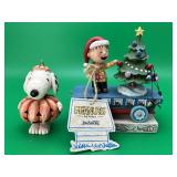 2 Jim Shore Holiday Peanuts Resin Collectibles