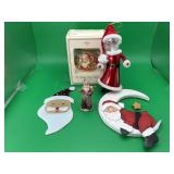 5 Santa Clause Christmas Tree Ornaments
