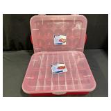 2  Sterilite Adjustable Ornament Storage Cases