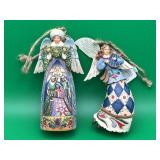 2 Vintage Jim Shore Angel Ornaments