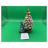 2 Christopher Radko Mouthblown Christmas Trees