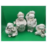 4 Lenox Jewels Collection Snowmen Discontinued