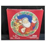 Vtg 500-piece Gibson "Jolly St. Nick" round Puzzle
