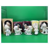 5 Precious Moments Holiday Ornnaments