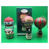 3 Piece Holiday Hot Air Balloon Ornaments