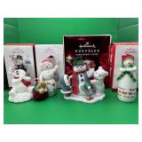 4 Hallmark Keepsake SNowman Ornaments