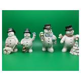 4 Lenox Porcelain Snowman with 24k Accents