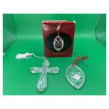 2 Waterford Crystal Christmas Tree Ornaments