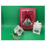 3 Lenox Bird Christmas Ornaments