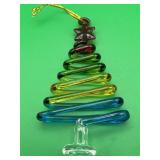 Vtg Pier 1 hand-blown glass Christmas Ornament