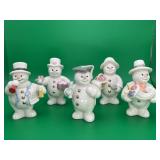 5 Lenox Porcelain Snowman Figurines