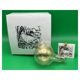 Hand Blown Crystal Bird Ornament #485 / 2000