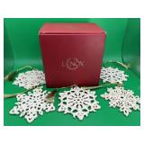 5 Lenox Snow Fantasies Annual Snowflake Ornaments