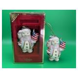 2 Lenox Patriotic Snowman Ornament