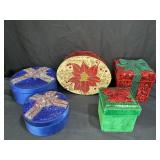 5 Festive Decorative Sequin Holiday Boxes