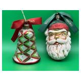 Waterford Holiday Santa & Bell Ornament