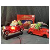 2  Old World Christmas red vintage pickup trucks