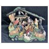Vintage, one-piece Christmas nativity display