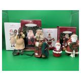 4 Keepsake Santa Ornaments in Original Boxes