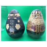 2 Vtg hand-painted pear-shaped Toys