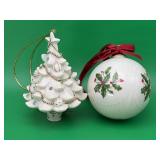 Lenox Jeweled Tree, Holly & Berry Ball Ornaments