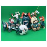 5 Vintage Miami Dolphins Holiday Ornaments