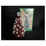 14" Hand-painted Ceramic Tabletop Christmas Tree