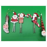 5 Hand-made Hand Painted Christmas Ornaments