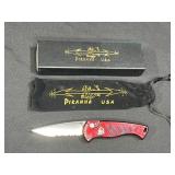 Piranha Fingerling Red Mirror Serrated  Knife