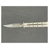 Stainless Steel Pirate Skull Butterfly Knife