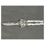 Flaming Silver & Black Butterfly Knife